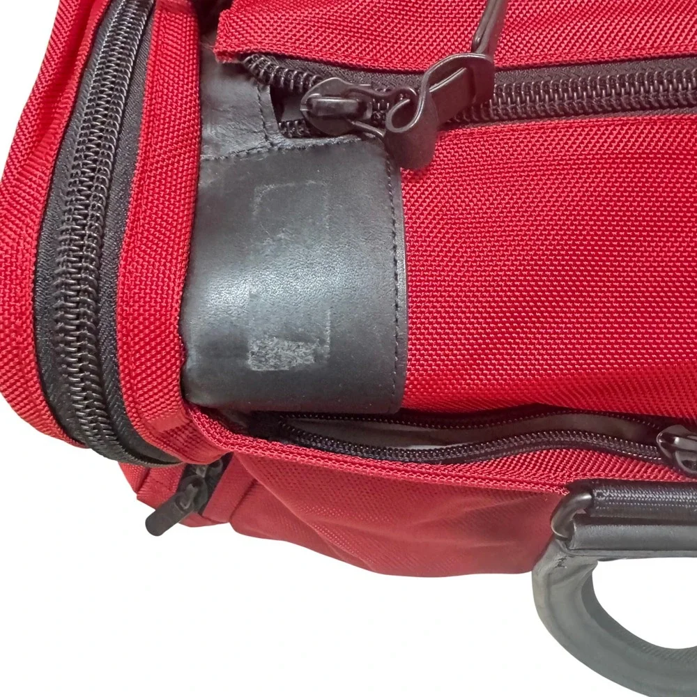 Victorinox Duffel Bag Unisex Large Red Good Ballistic Nylon‎ Leather Trim Travel